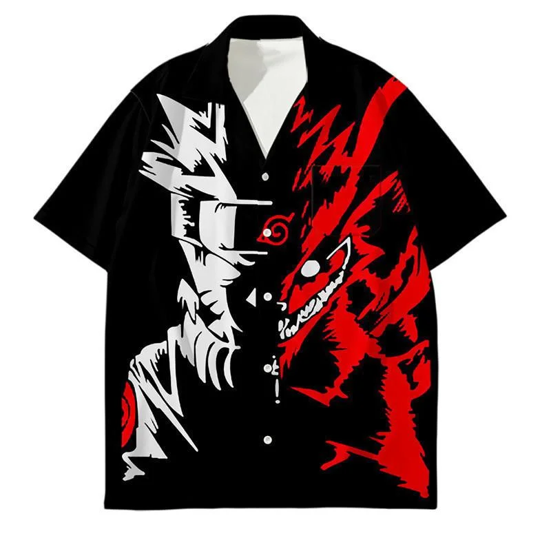 Manga Naruto Series Shirts 3D Digital Printed Short-Sleeved Men's Shirts Cosplay