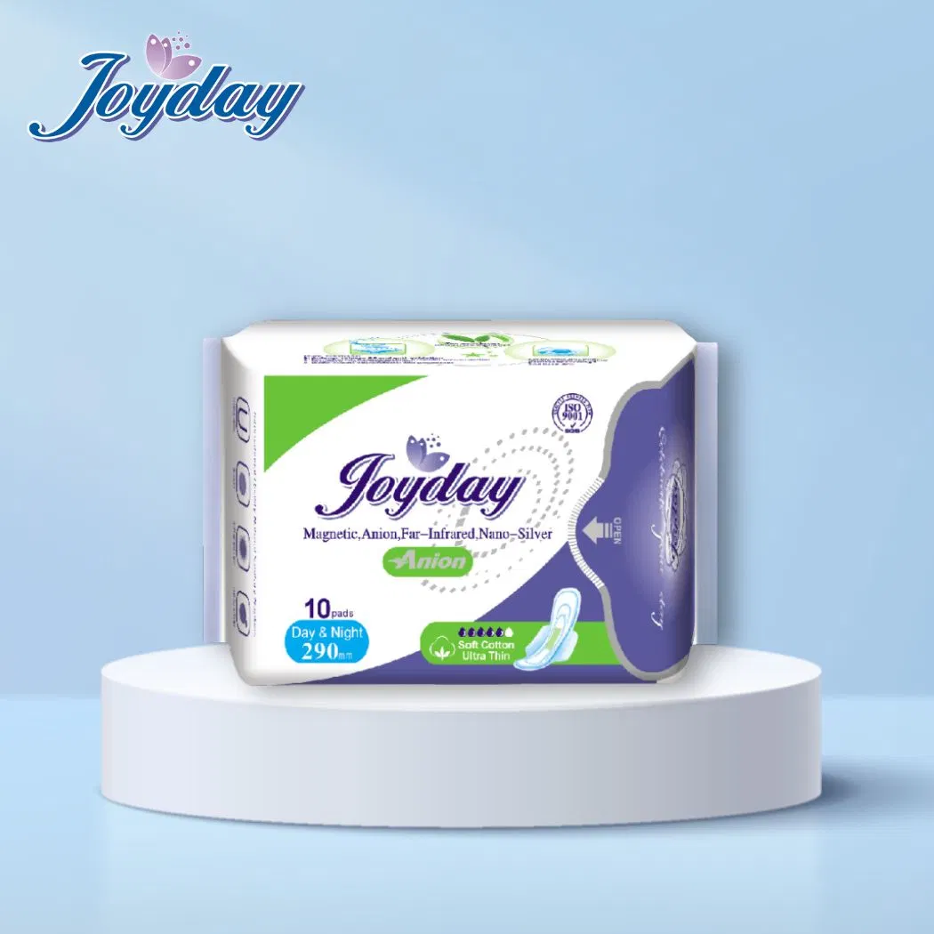 China Manufacturer 290mm Private Label Disposable Women Anion Sanitary Napkin