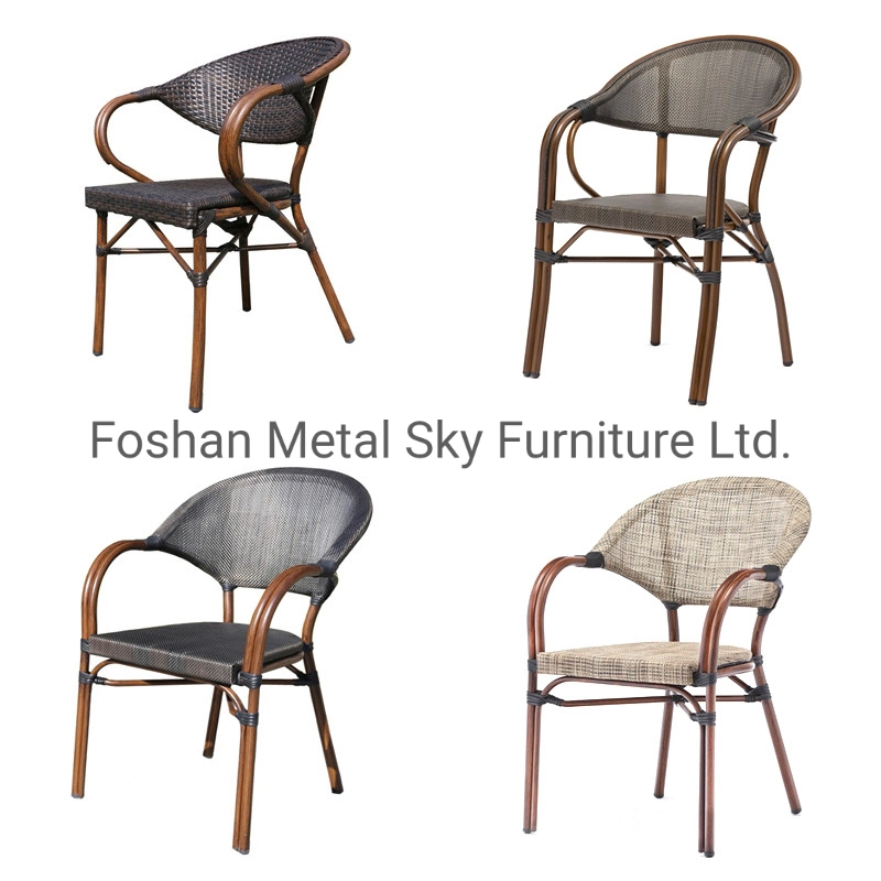 Outdoor Aluminum Wooden Garden Hotel Patio Armchair Teslin Rattan Chair