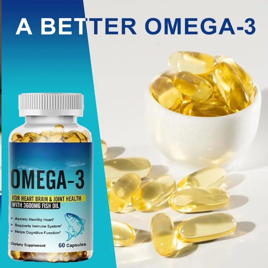 أوميجا3 زيت السمك Softgel Capsules Omega 3 السمك كبسولات زيت السمك دعم الدماغ أوميجا-3 السمكة العميقة زيت السمكة مع هيئة الصحة بدبي وكالة حماية البيئة (EPA