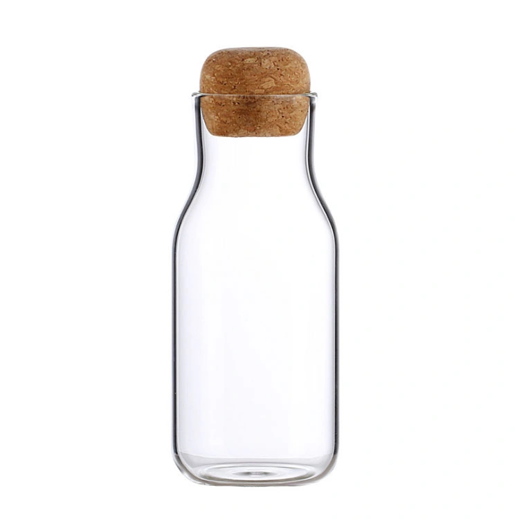 Customized Japanese Cork Glass Heat-Resistant Milk Juice Transparent Storage Tank Sealed Coffee Caddy