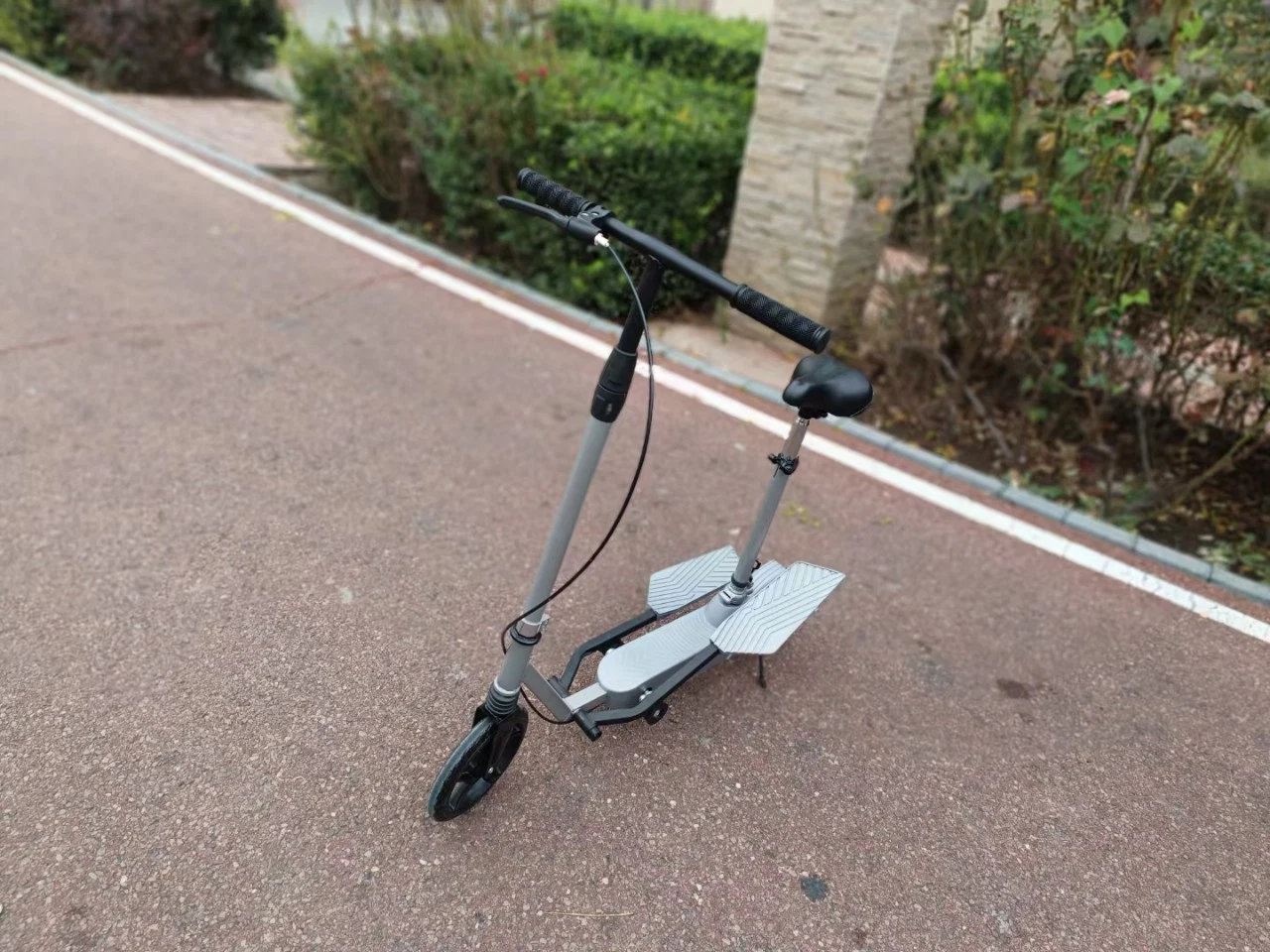 Biplano extragrande scooter de mano plegable de bicicleta con amortiguador todo el cuerpo metálico Con alas de freno