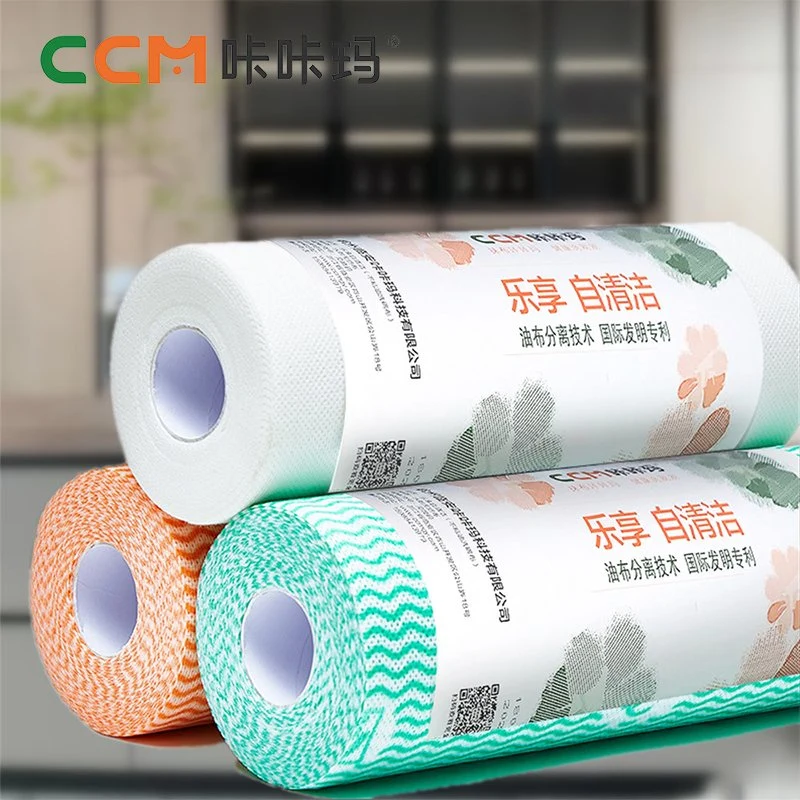 Dry and Wet Dual-Use Household Non Woven Fabric Cloth Dishcloth Disposable Lazy Rag for Kitchen Cleaning Paper Towel Roll