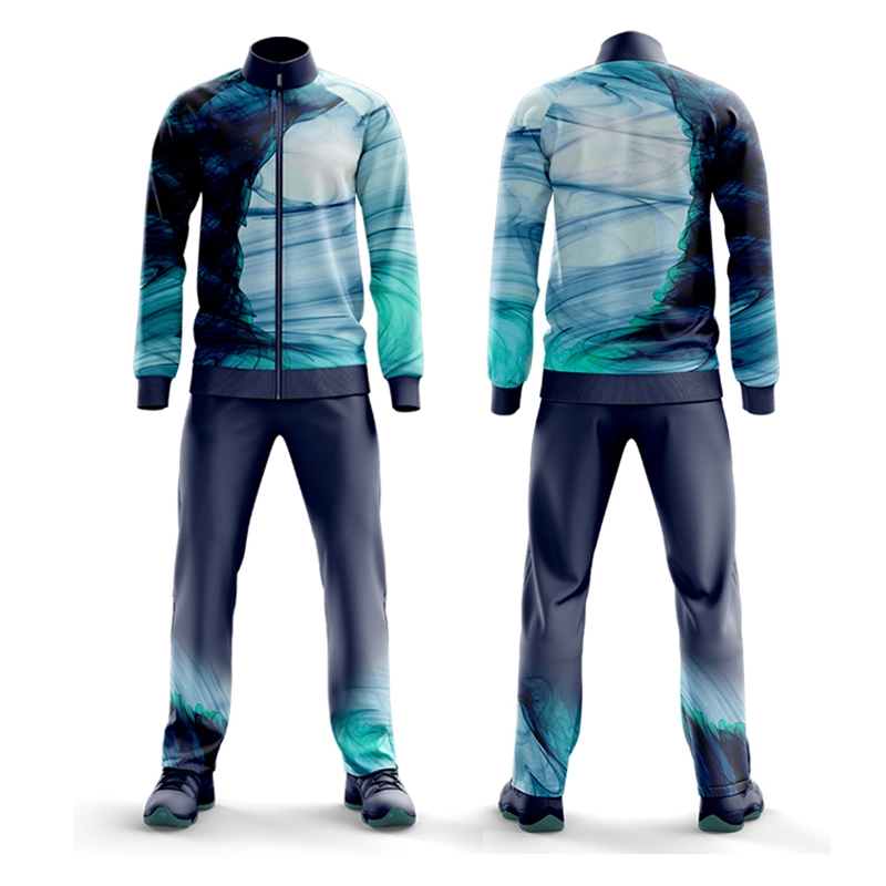 Comfortable Fabric High quality/High cost performance  Logo Sublimation Printing Cotton Men Running Tracksuit