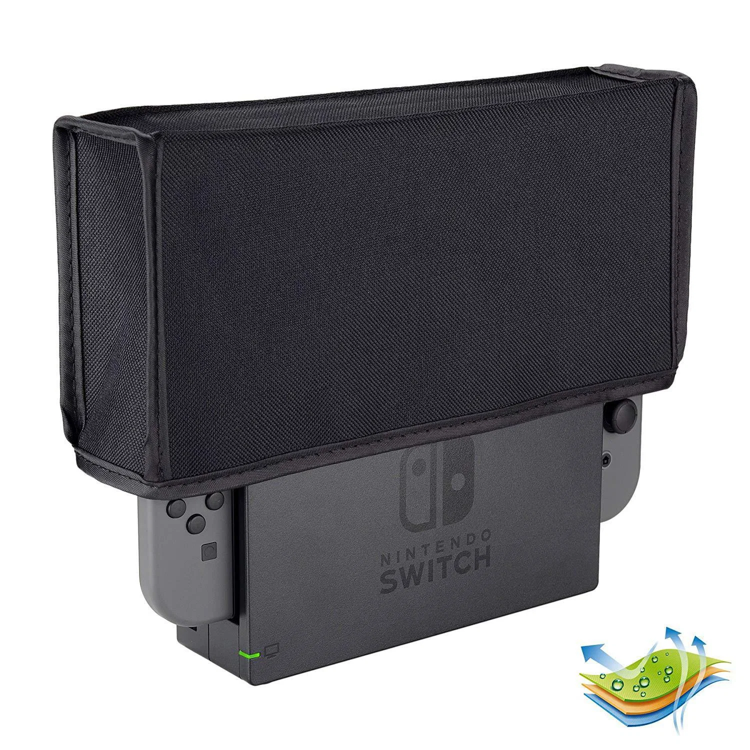 Soft Neat Lining Dust Guard Anti Scratch Waterproof Sleeve Black Nylon Dust Covers for Nintendo Switch