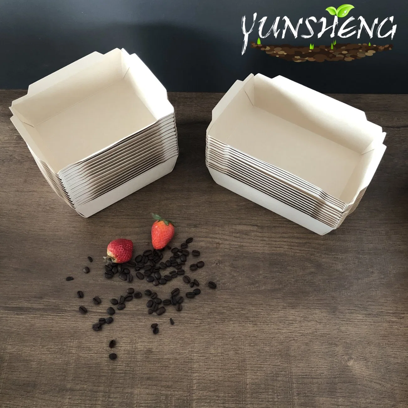 Disposable Compostable Durable Bamboo Fiber Paper Tray for Fries