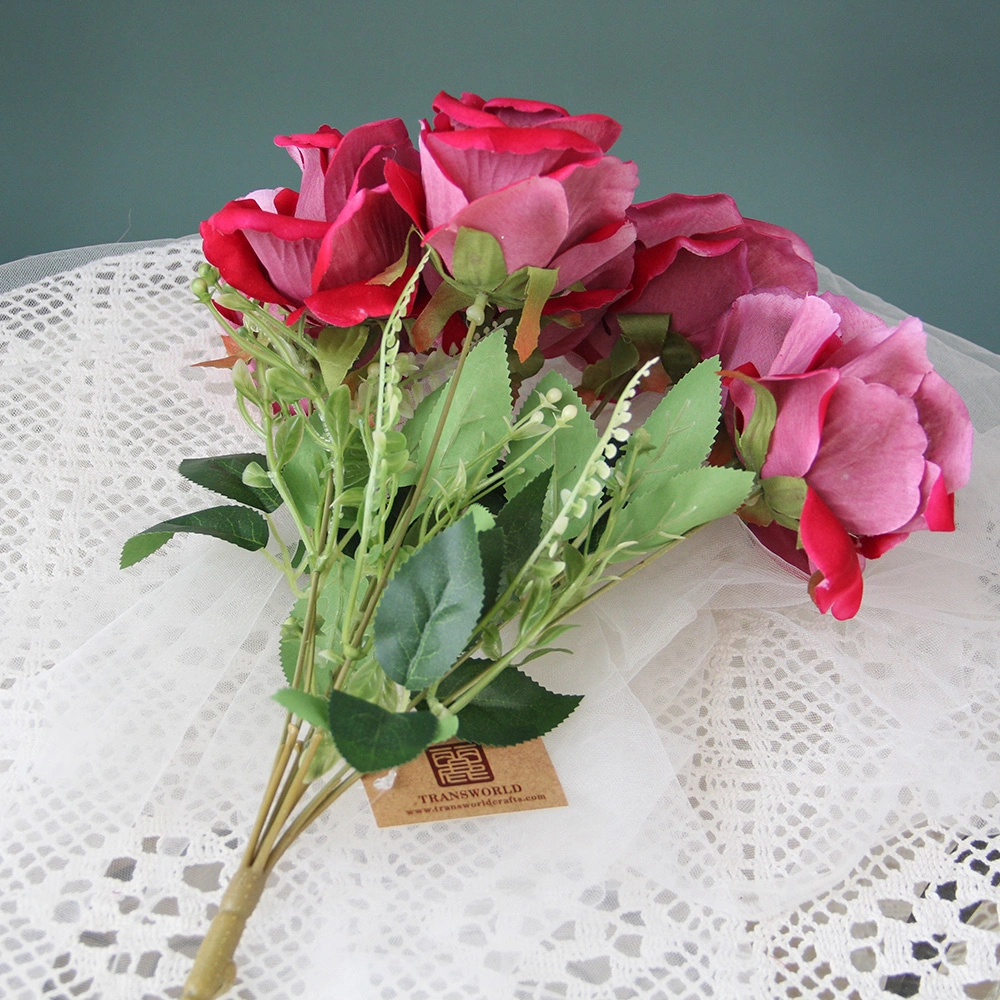 Whosale Cheap Single Branch Artificial Roses White Silk Flowers Decor Wedding Home Garden Decorative Flowers