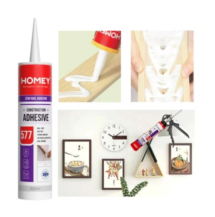 Homey Zeronail Highstrength Sound Insulation Construction Adhesive for Wood Plaster PVC