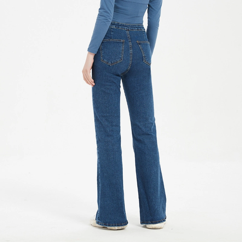 Großhandel hohe Taille breites Bein Baggy Denim Jeans für Frauen Hose