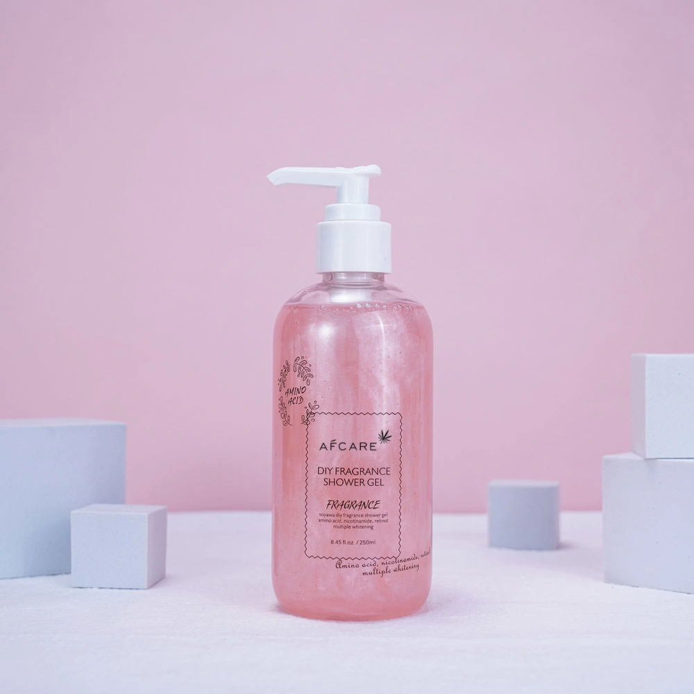 El suavizado de piel piel rosa Blanqueamiento Gel de ducha petición de cliente Vulcanice Barro Fresa Gel de ducha