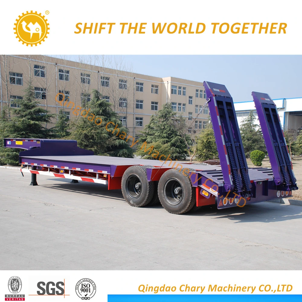 Transportation of Wheel Loaders and Excavators 2 Axles Low Bed Semitrailer