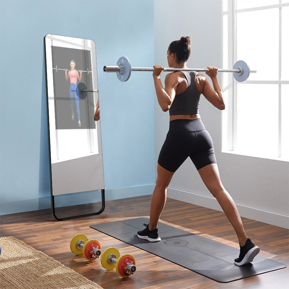 32 Inch/ 43 Inch Fitness Smart Mirror with Touch Screen, Interactive Magic Glass Mirror Display for Exercise Workout/Sport/Gym/Yoga