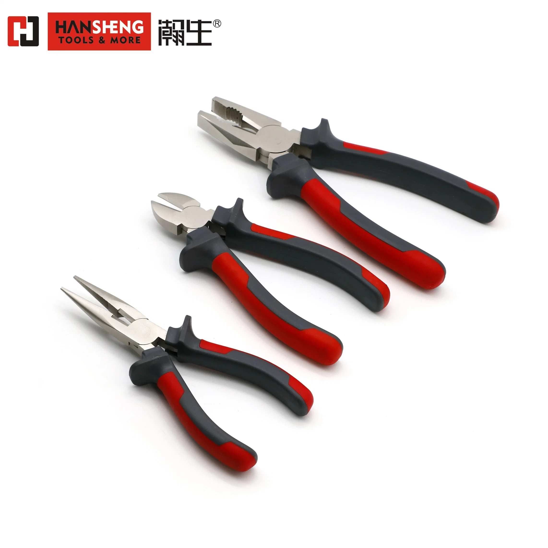 6", 7", 8", Professional Combination Pliers, Hand Tool, Hardware Tools, Made of Cr-V, PVC Handle, German Type, High quality/High cost performance 