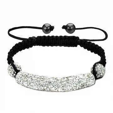 Women&prime; S Woven Bracelet with Magnetic White Crystal