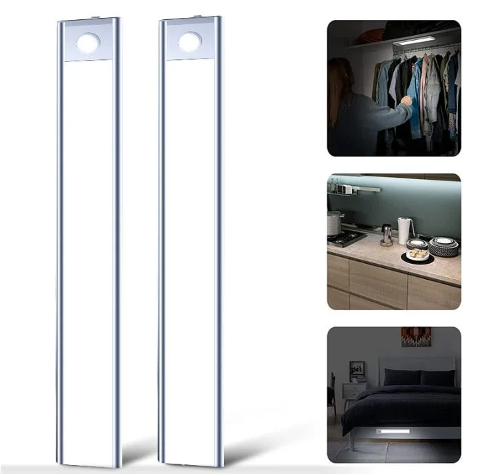 Home Decorative LED Lighting Portable USB Rechargeable PIR Wireless Lamp Stick Bar Wardrobe Light Motion Sensor Closet 60 LED Under Cabinet Light