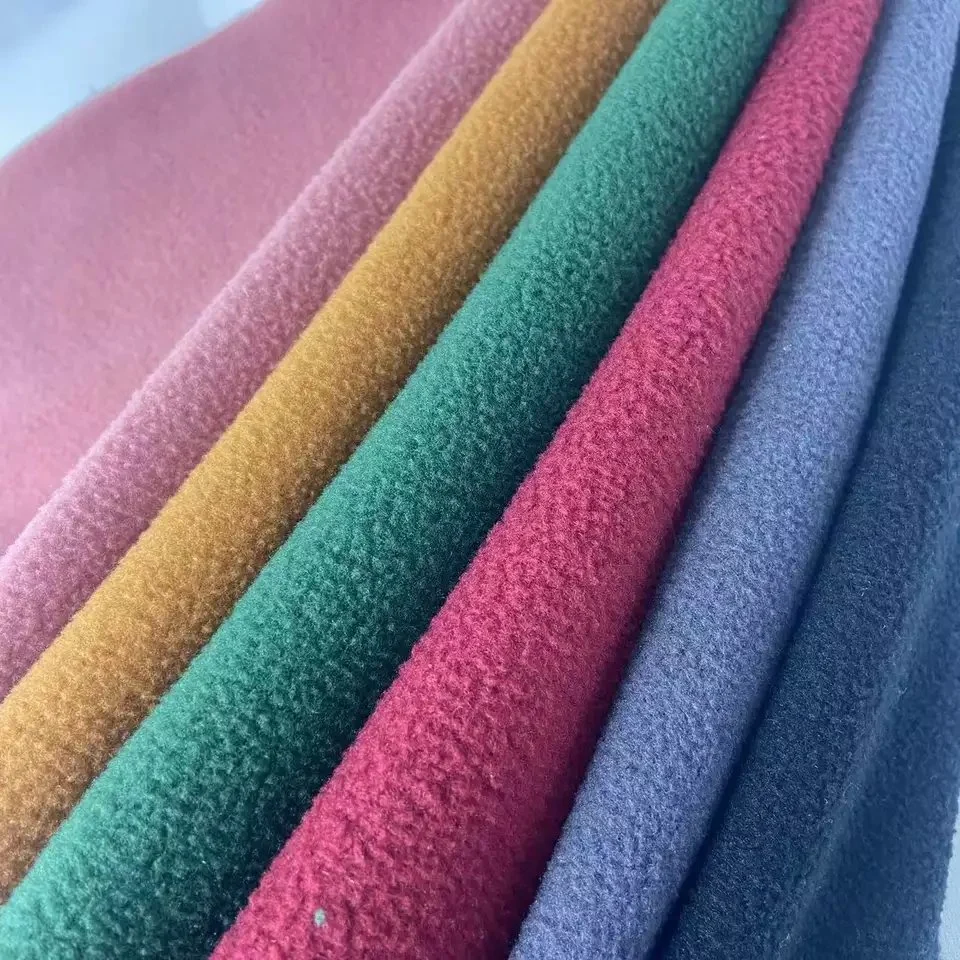 Polyester Plain Knitted Double Side Brush Anti-Pilling Polar Fleece Fabric