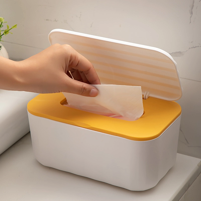 2151 Wall Mounted Kitchen Bathroom Plastic Tissue Box with Lid