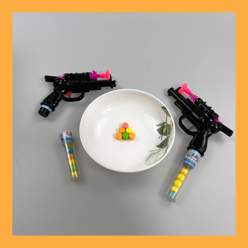 Pistola de brinquedos favorita das crianças com sabor a assobio e fruta colorida Hard Candy