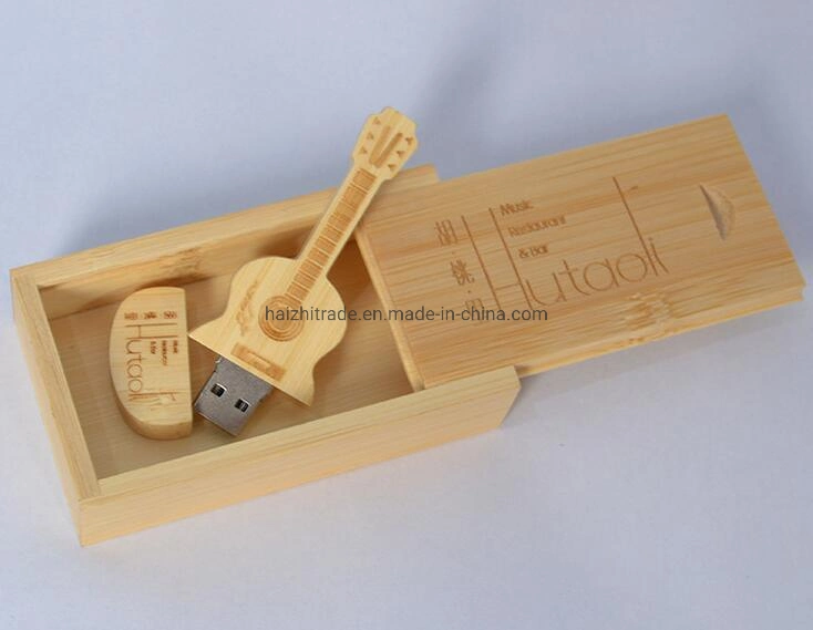 Madera de bambú / clave del diseño creativo de la unidad de disco de memoria Flash USB