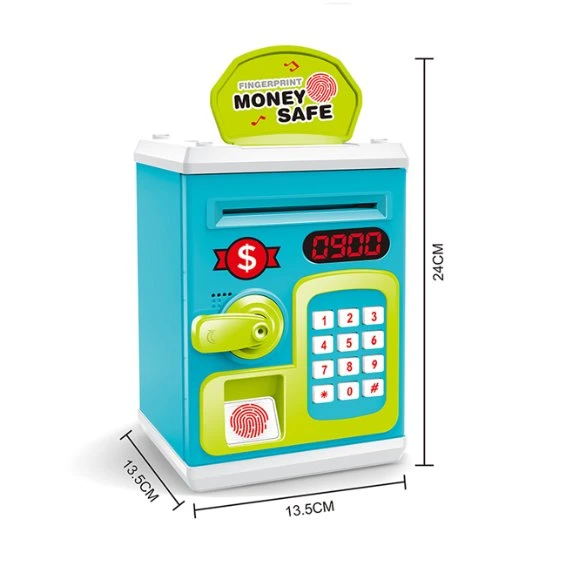 Fingerprint Lock Electric Piggy Bank with Light Music Sound Automatic Volume Money Box Multifunction Kids Plastic Toy Piggy Money Bank