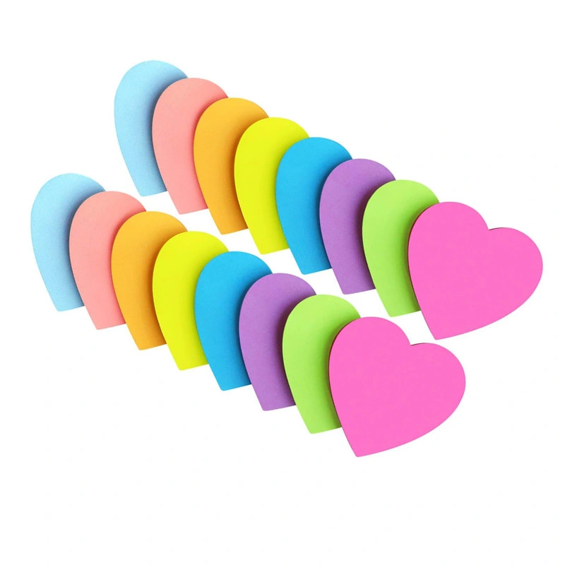 Heart Shaped Sticky Notes with 8-Color Combo for Holiday Birthday Parties High Viscosity Notepad