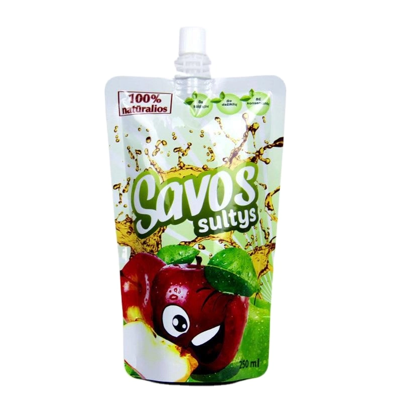 Free Sample Juice Jelly Milk Water Plastic Packing Bag with Nozzle Spouted Bag for Juice Spouted Pouches