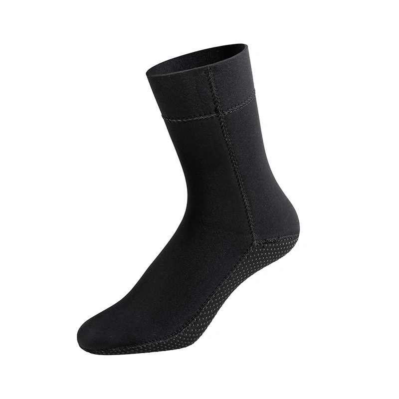 High Sole 3mm Black Neoprene Diving Socks for Man