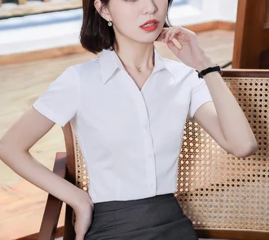 Can Export Avoid Ironing Women&prime; S Shirts Cotton Women&prime; S Formal Shirt