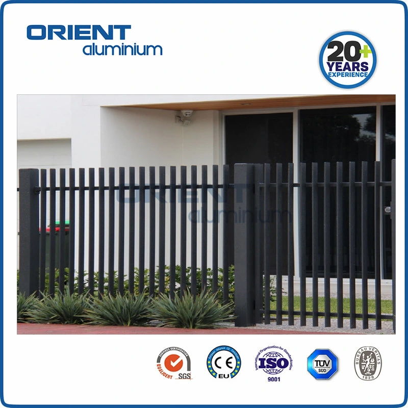 Outdoor Black Top Spearerd 3 Rails Garden Fence Fence Panels