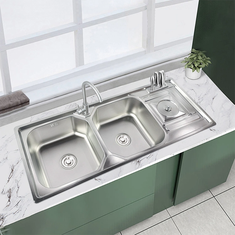 High-Quality Durable Single Bowl Kitchen Sink with Drainboard Stainless Steel Drain Kitchen Sink