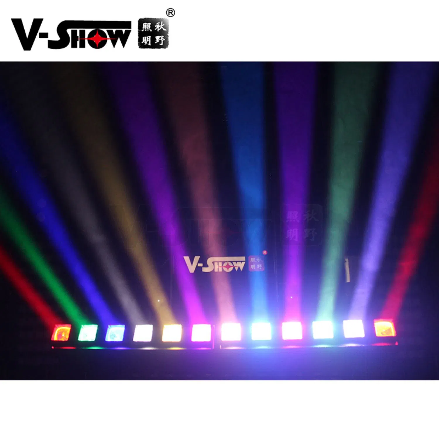 V-Show LED Bar DMX RGBW 12*40W Zoom Wash Beam Moving Head for DJ Disco