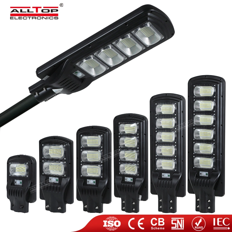 Alltop 50 100 150 200 250 300 W SMD ABS Outdoor Waterproof IP65 All in One Solar Power LED Street Light