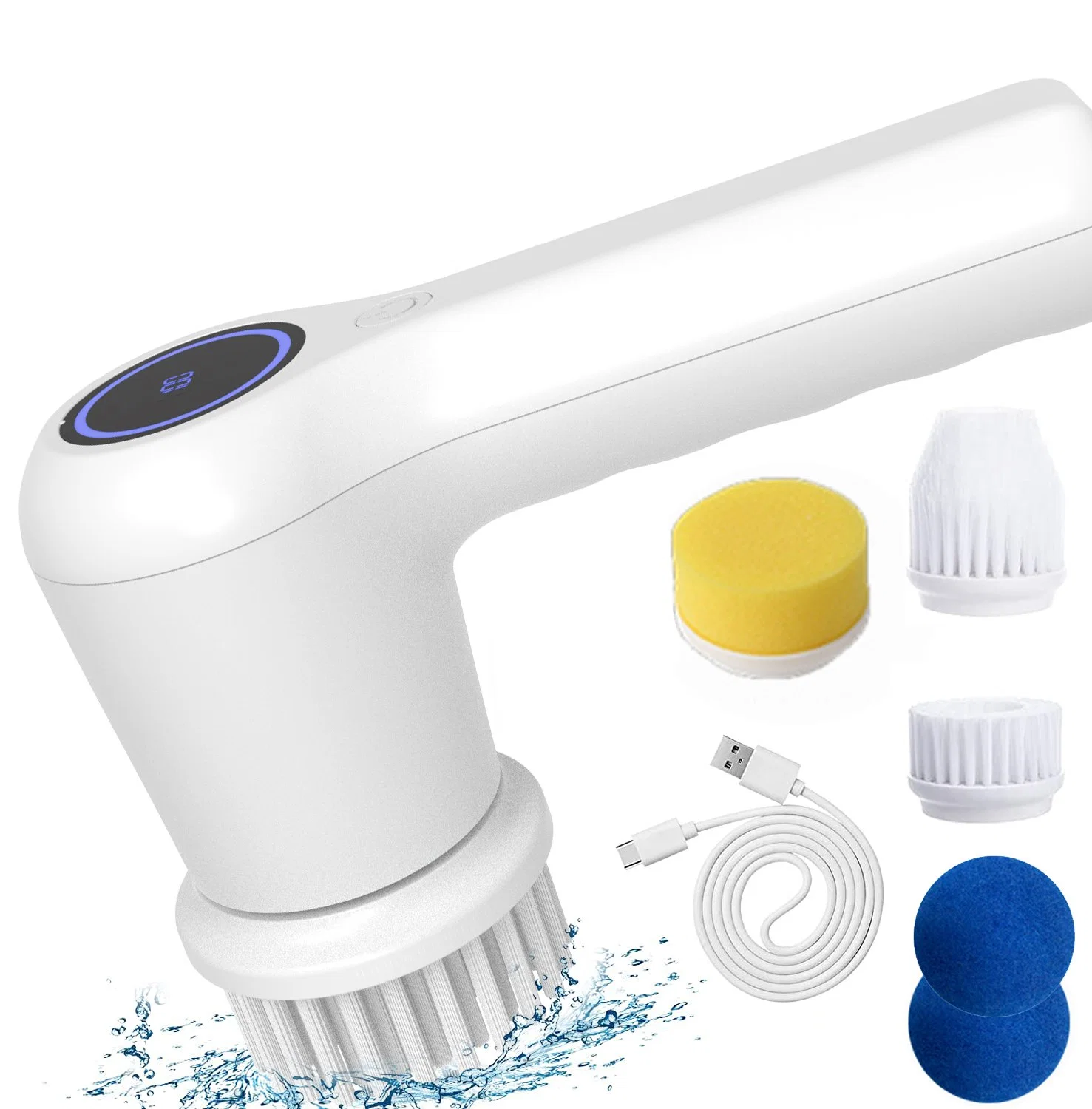 Electric Spin Scrubber Rechargeable Bathroom Scrubber Cordless Shower Scrubber Cleaning Brush