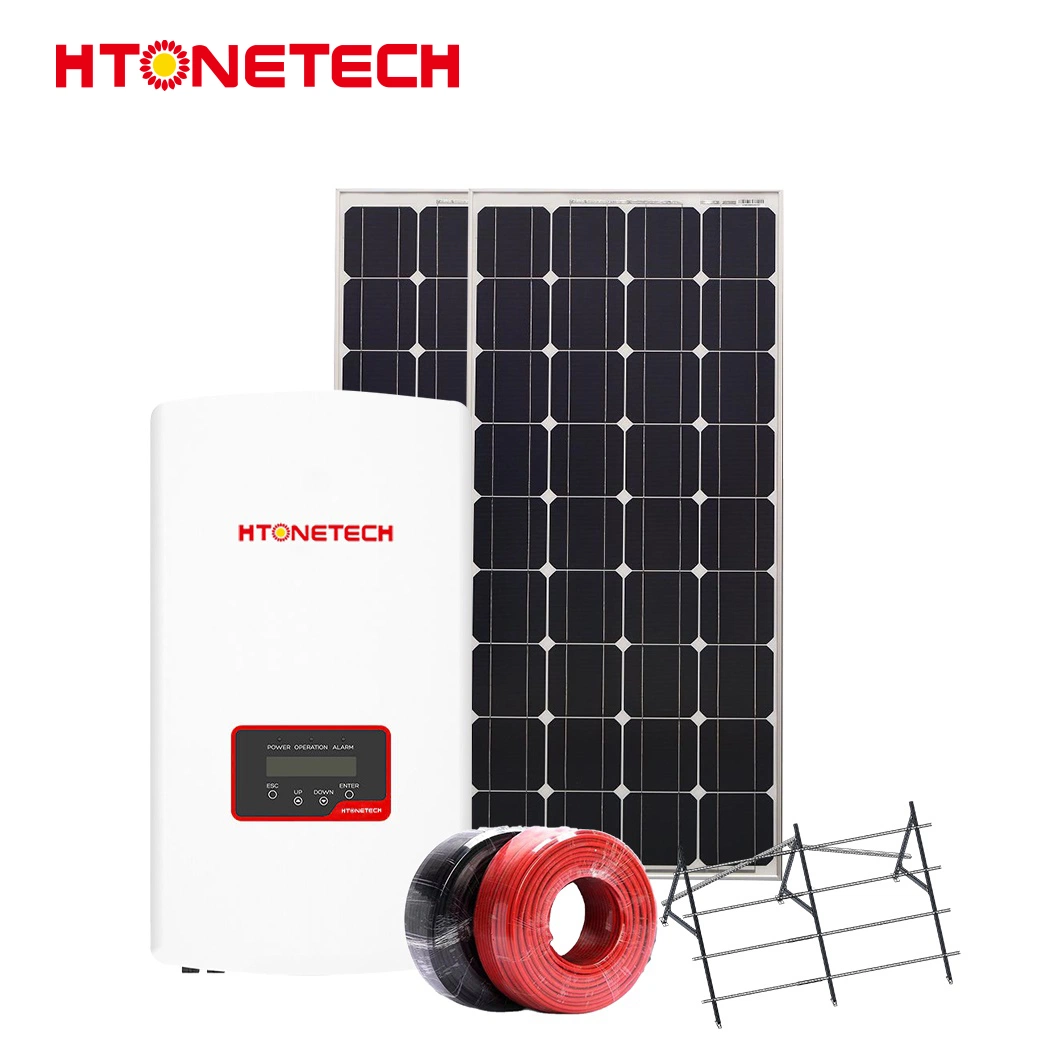 Htonetech 5kw Hybrid Solar Inverter on Grid off Grid Solar Panel 375W China Suppliers 5kw 3kw 5kw on Grid Hybrid Solar Wind Power System