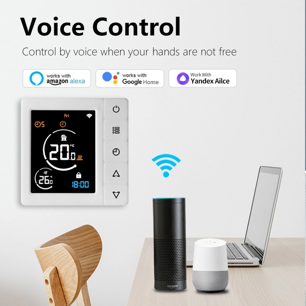 WiFi Smart Thermostat Heating Temperature Controller with Touch Button Work with Alexa Google Home