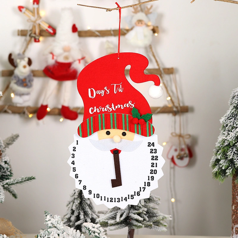 2023 New Fashion Style Countdown Christmas Calendar Pendant Hanging Decoration with Santa Snowman Ornaments for Indoor Decor