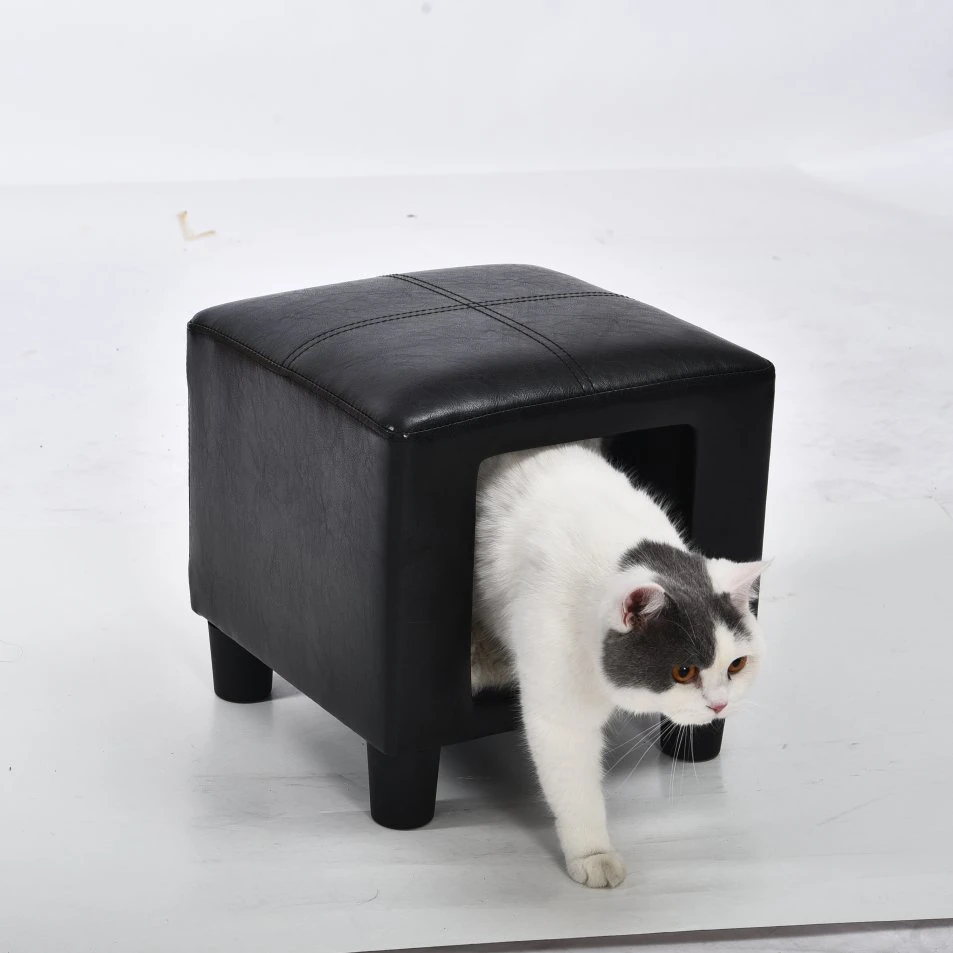 PU Leather Human Sitting Cat House Bed Sofa Cat Furniture Stool