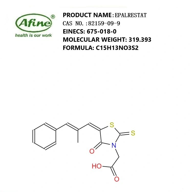 CAS 82159-09-9 Epalrestat / AKOS BBS Epalrest-00007767 / / OTAVA-BB BB thiazolidineaceticacid7211260020/3-, 5-(2-méthyl-3-phényl-2-propenylidene)-4-oxo-2-thioxo