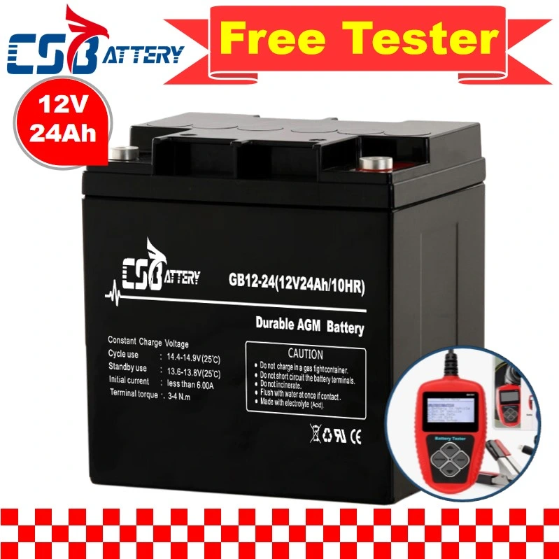 Csbattery 12V 24ah VRLA Lead Acid Battery for Electric-Vehicles/Scooter/Bicycle/Centrifugal-Pumps/AAA