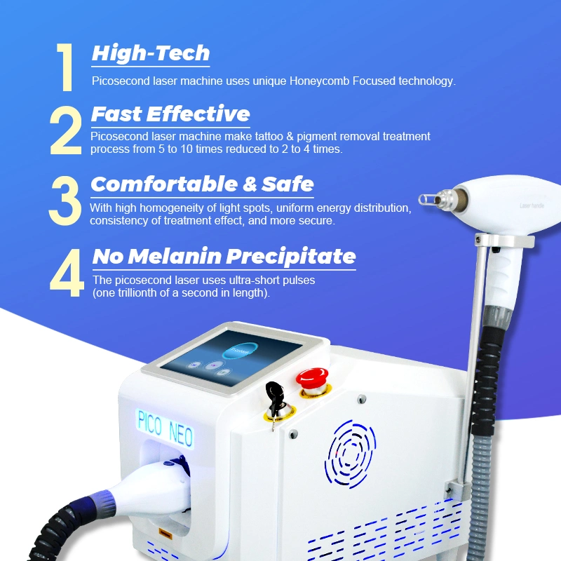 CE Q switched Nd Yag laser picoseconde Portable Beauté Soins de la peau de l'équipement