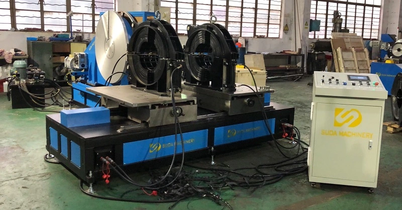 Máquina de solda por fusão a topo para tubos de PEAD de 450 mm / Máquina de solda para fabricação de conexões de tubos em oficina para cotovelo, cruzeta, T e Y.