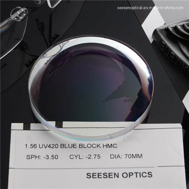 Anti Blue Ray 1,56 Blue Light Blocking Ar Coating Ophthalmic Blaue Brillenlinse