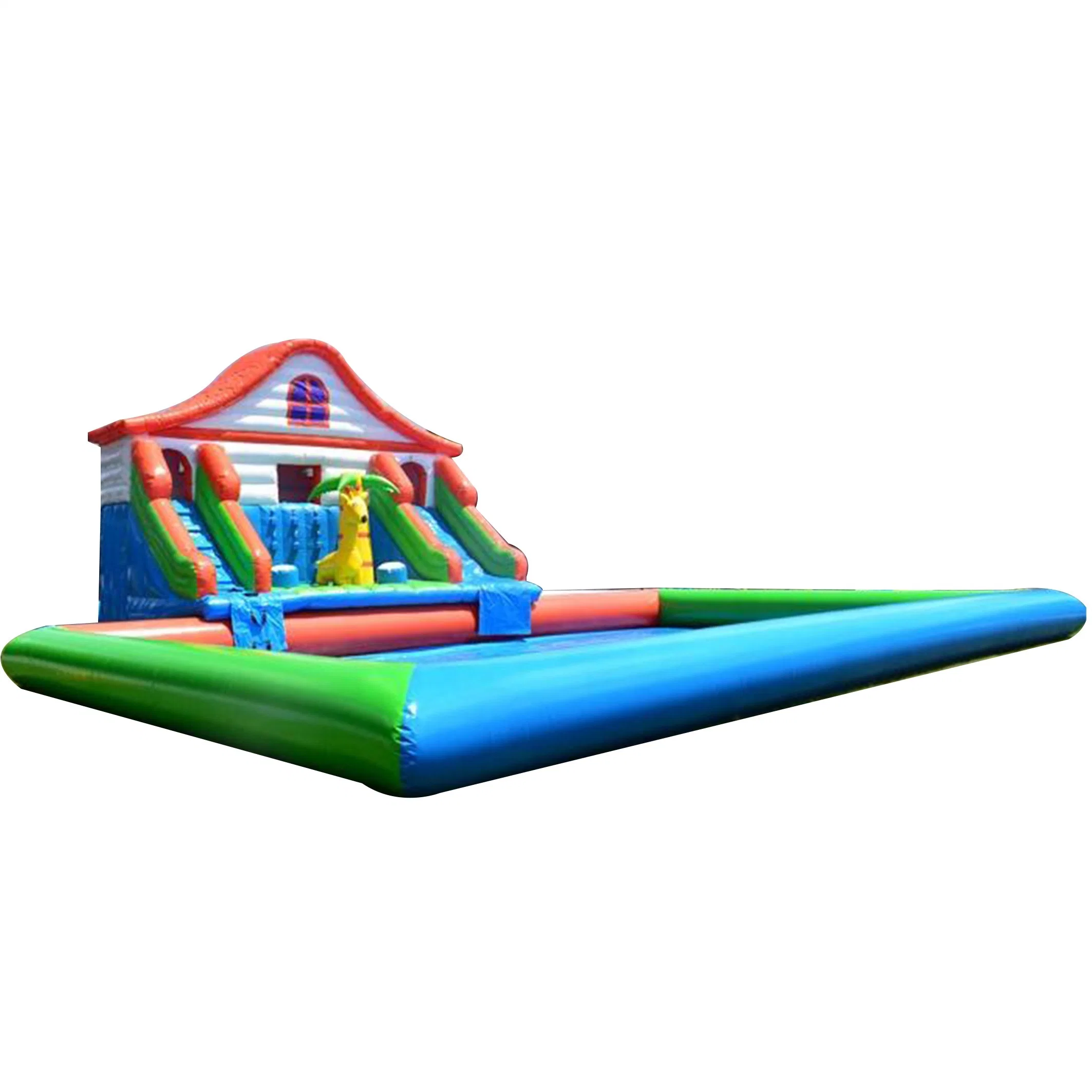 Hot Sale Children Amusement Large Roof Inflatable Land Water Park for Party