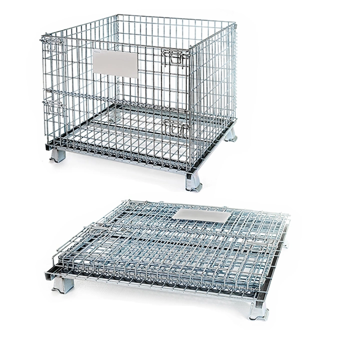 Fpyx Series Heavy Load Stacking Folded Sides Galvanized Wire Mesh Pallet Container