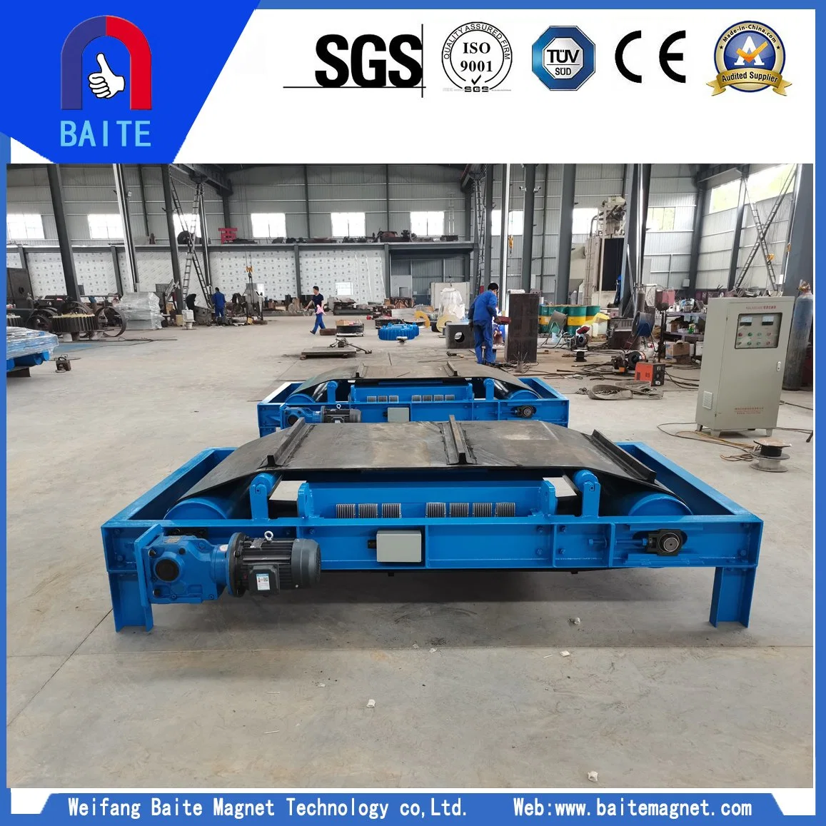 Over Belt Conveyor Recycling Machine Self Cleaning Electric Magnet Separator