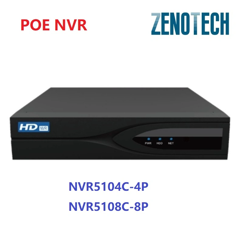 4CH/8CH 1 HDD 4K de Poe NVR Zenotech DVR grabador de video CCTV OEM