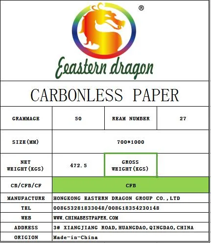 Papel Carbonless de alta calidad NCR Computer Form PIN Mailer Roll