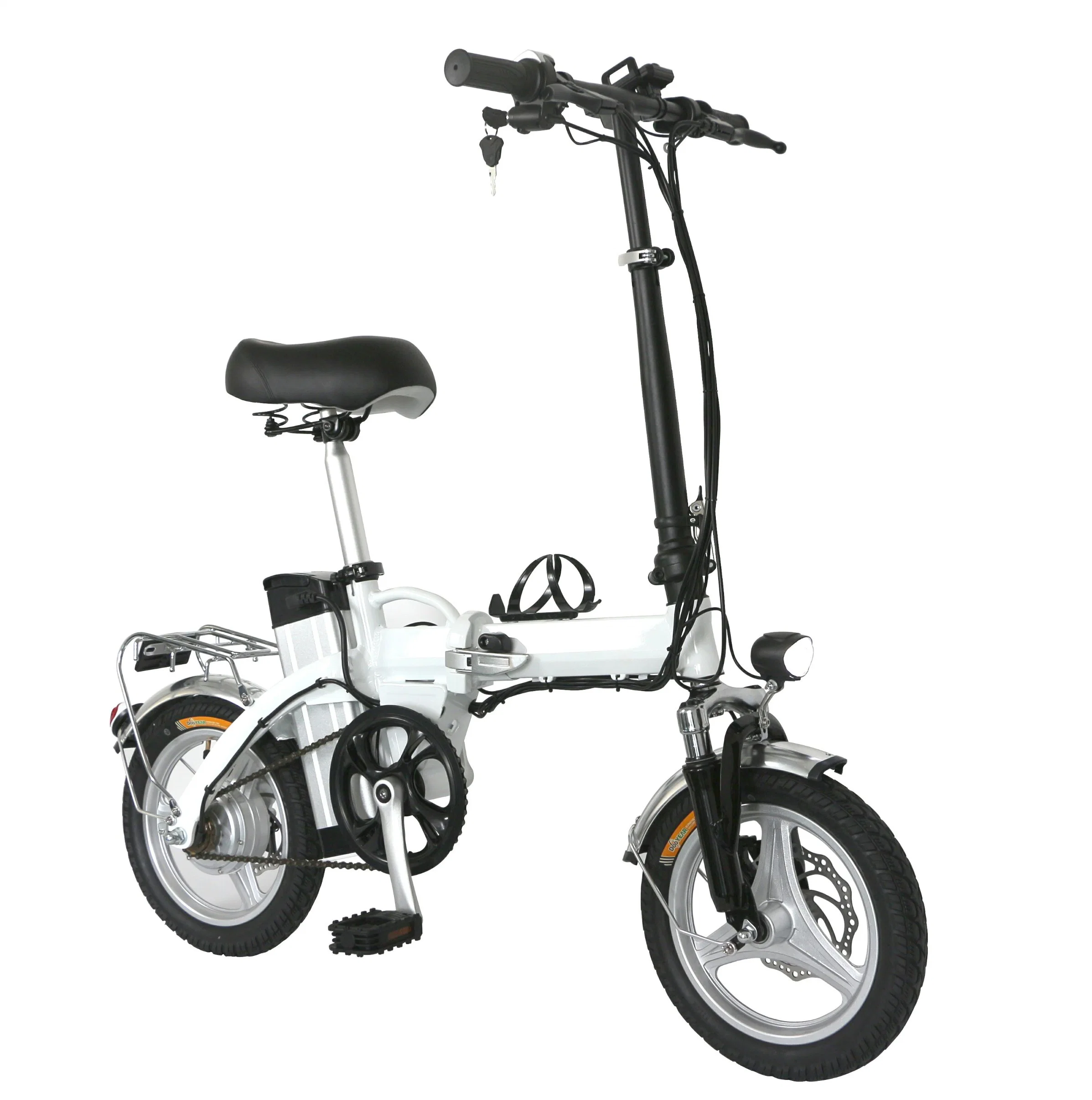 Removable Pedal Assist Lithium Power Lightweight 14 Inch Folding Electric Bike 36A 200-250W