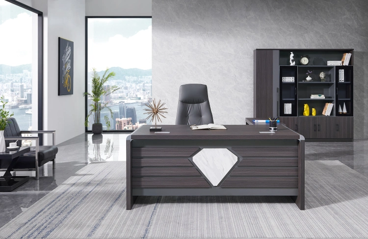 Aluminium Executive Modern Wooden L Shaped Computer Desk Office Furniture