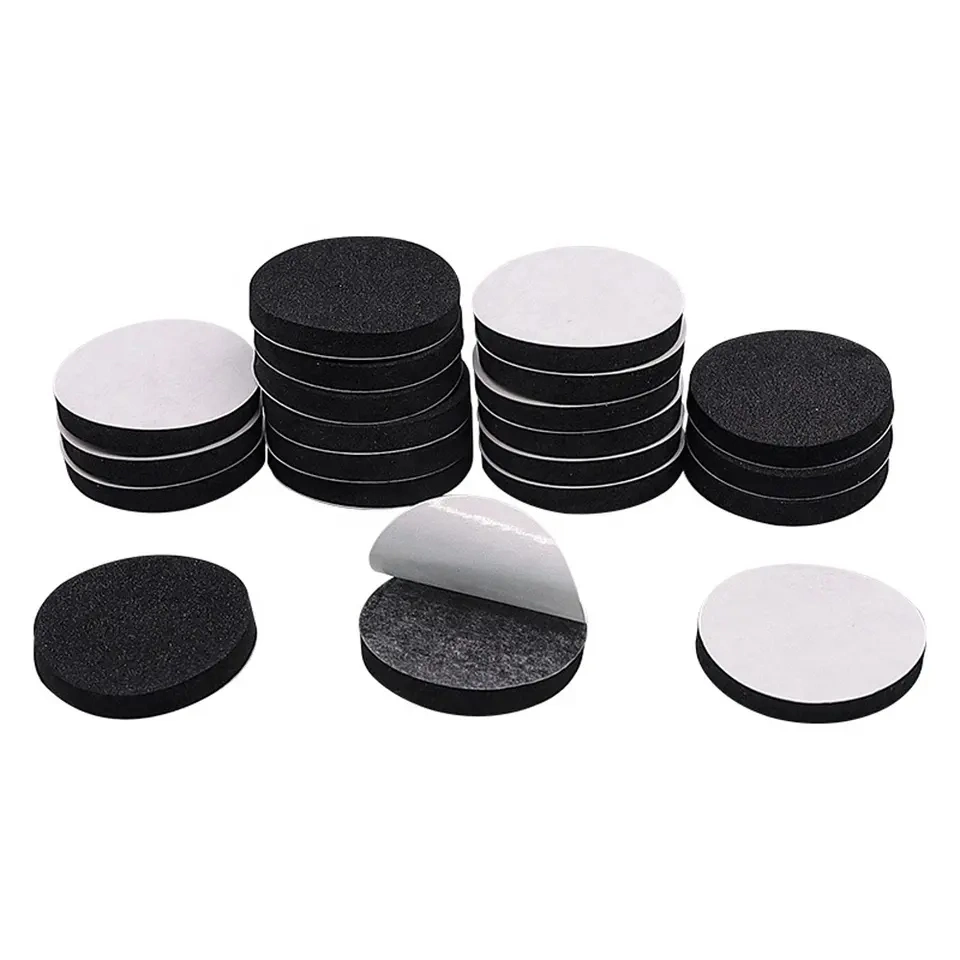 Customized EVA Furniture Silicone Foot Pad Anti-Collision Washer Self-Adhesive Foam Pad Black Circular Checkered Foot Pad